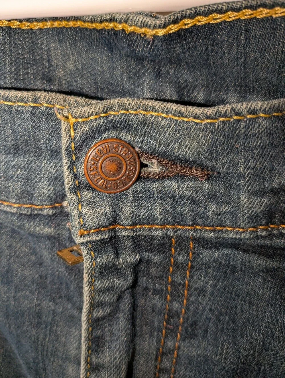 Levi's Blue Denim Jeans with Tan Leather Patch